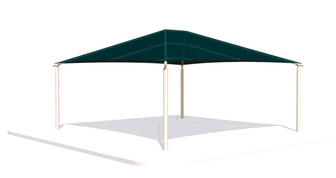 Commercial Square Hip Shade Structure – Quick Ship Commercial Shades