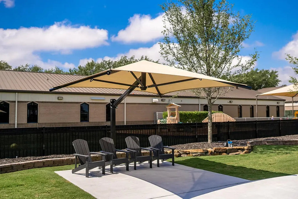 Square Cantilever Umbrella Shades - Commercial Shade Structures  Umbrella Shades Playgrounds Etc
